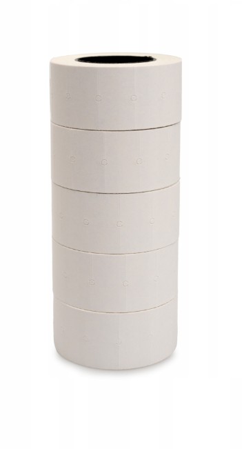 Taśma do metkownicy (5) jednorzędowa prosta (22x12) biała ( MHK) SŁABY KLEJ Kal-Pack